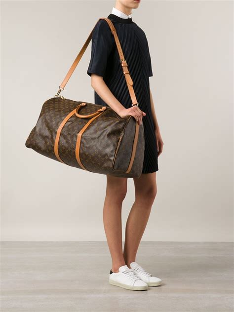 louis vuitton brown keepall bag